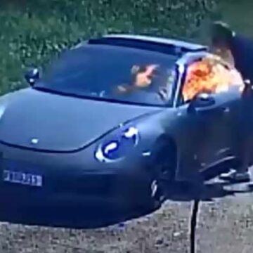 Brazilian citizen sets luxury car on fire for insurance money, caught on camera